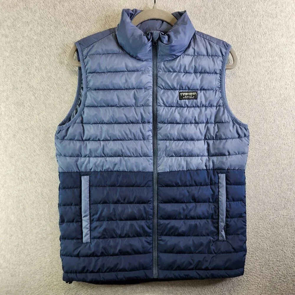 Simply Southern Vest Mens S Blue Two Tone Puffer Quilted Western Cowboy Ranch - Picture 1 of 14